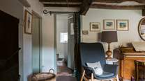 Peeking through from the sitting-room to the original stone staircase.