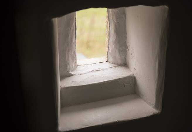 I spy sheep out of this quirky window. 