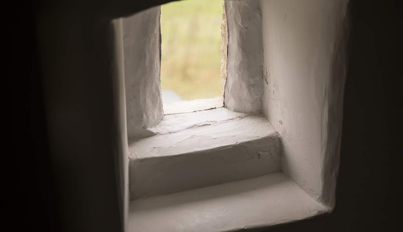 I spy sheep out of this quirky window. 