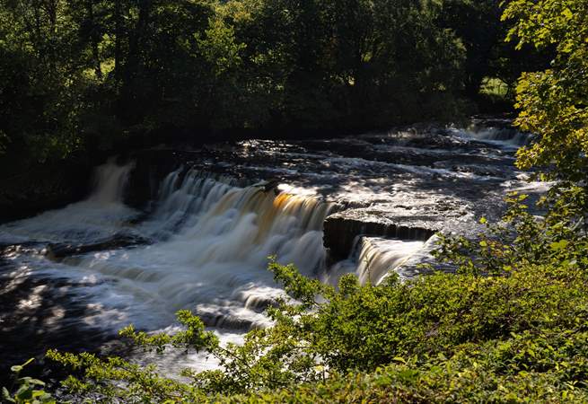 Take a stroll along the banks of Aysgarth Falls with it's many pretty waterfalls.