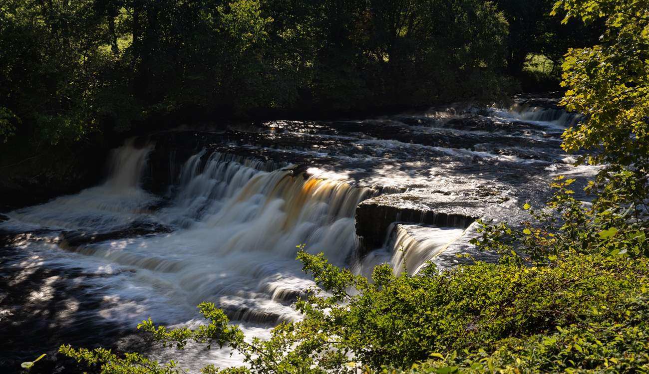 Take a stroll along the banks of Aysgarth Falls with it's many pretty waterfalls.