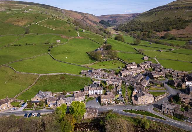 The village of Muker from above.