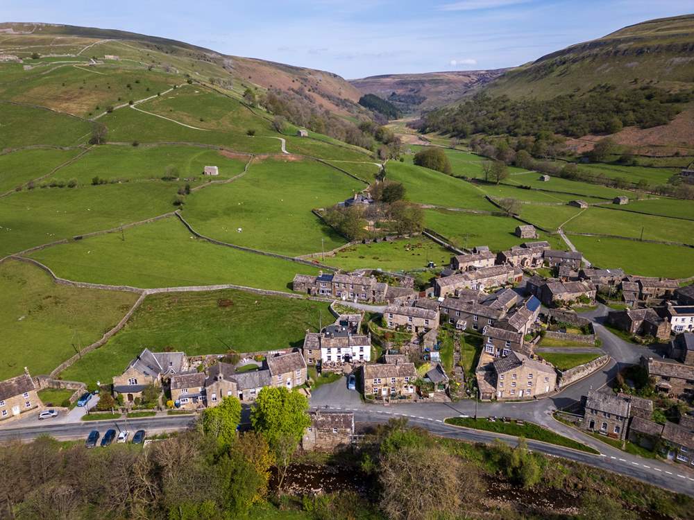 The village of Muker from above.