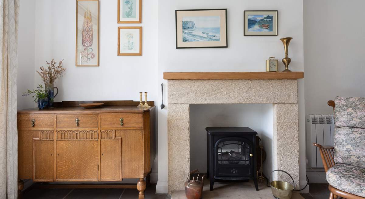 The stone fireplace adds such character.