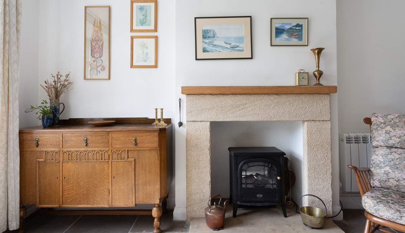 The stone fireplace adds such character.