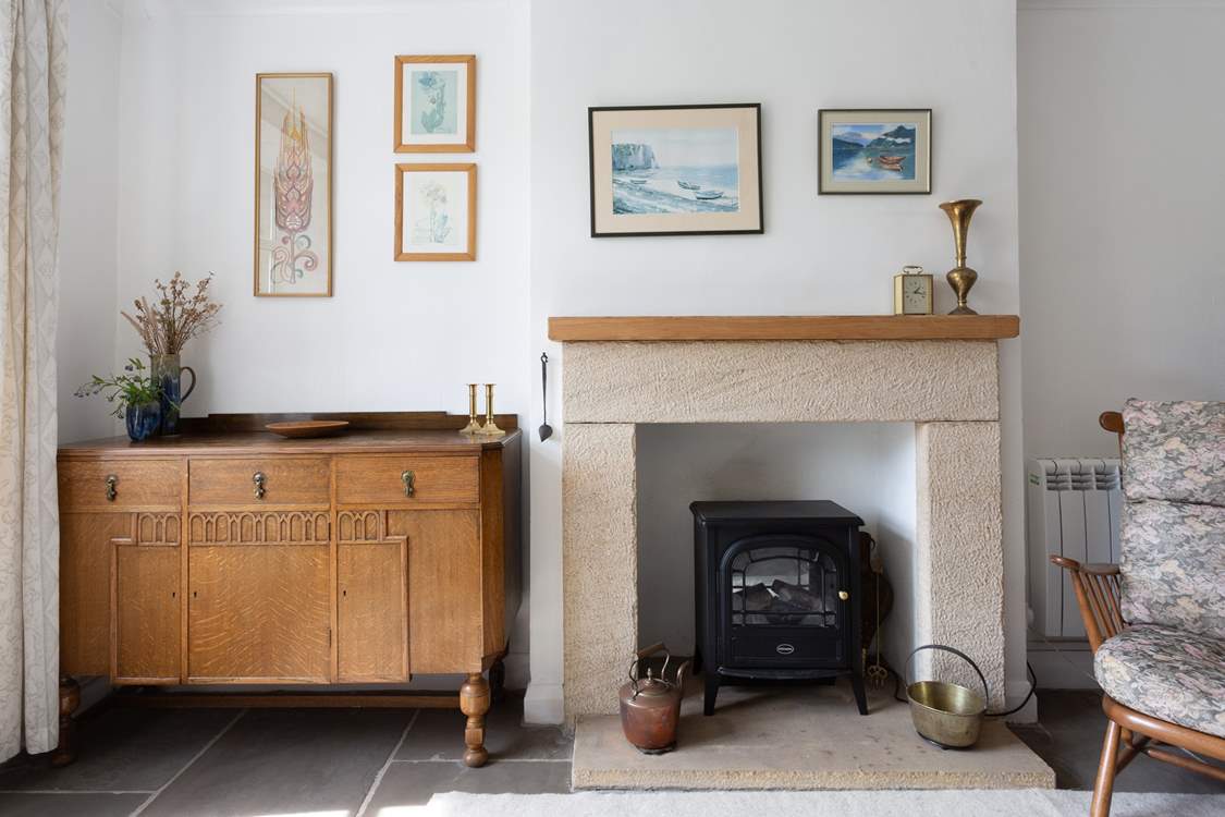 The stone fireplace adds such character.