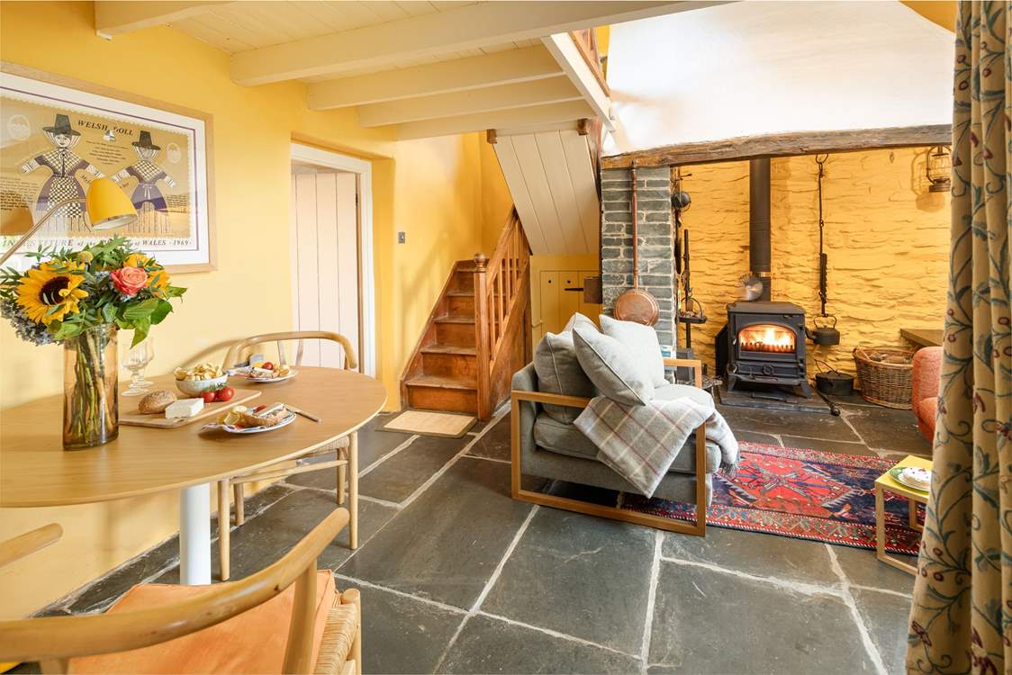 Enjoy the blissful peace in the glow of the warming wood-burner.