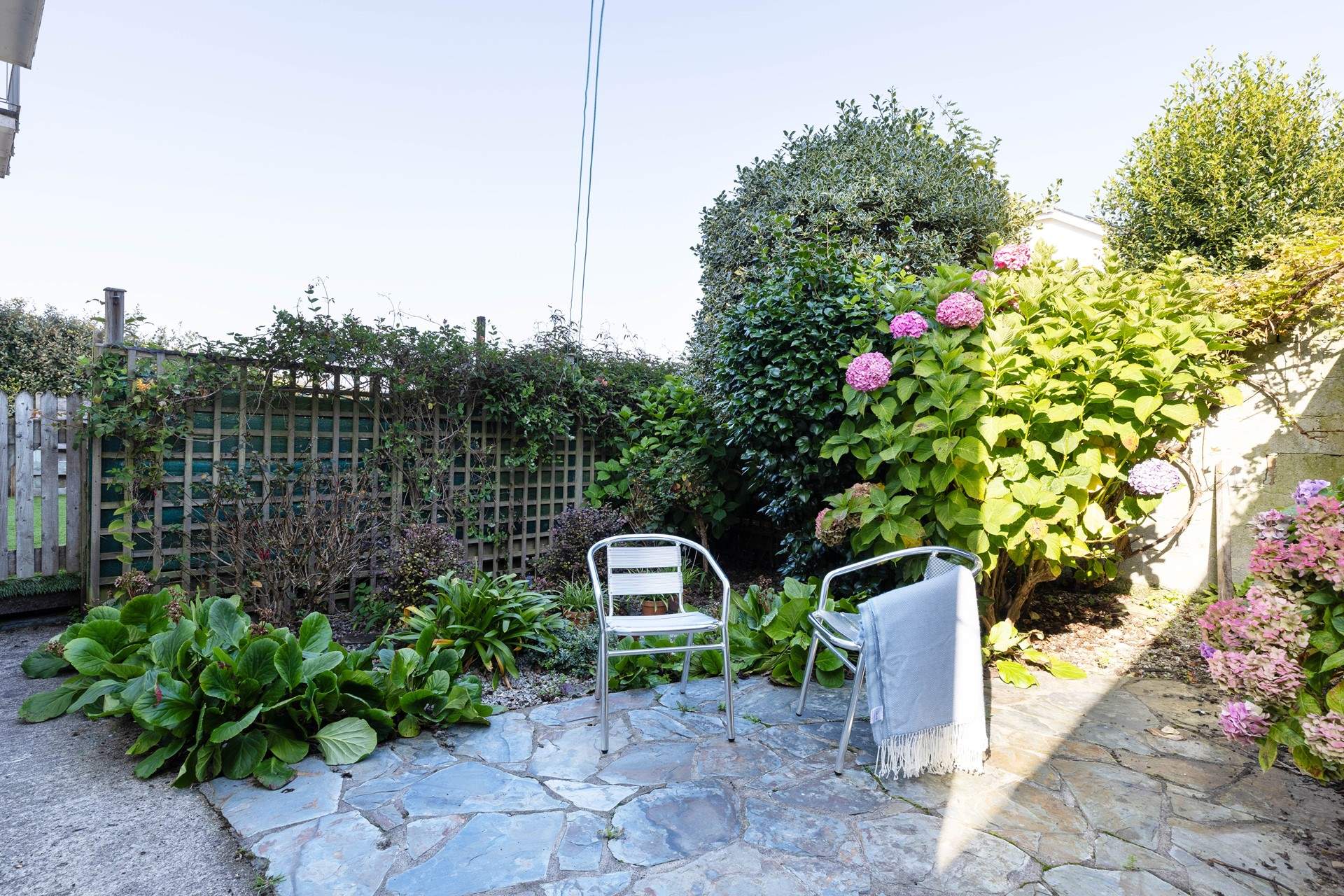 McKenzie has a small, secluded patio.