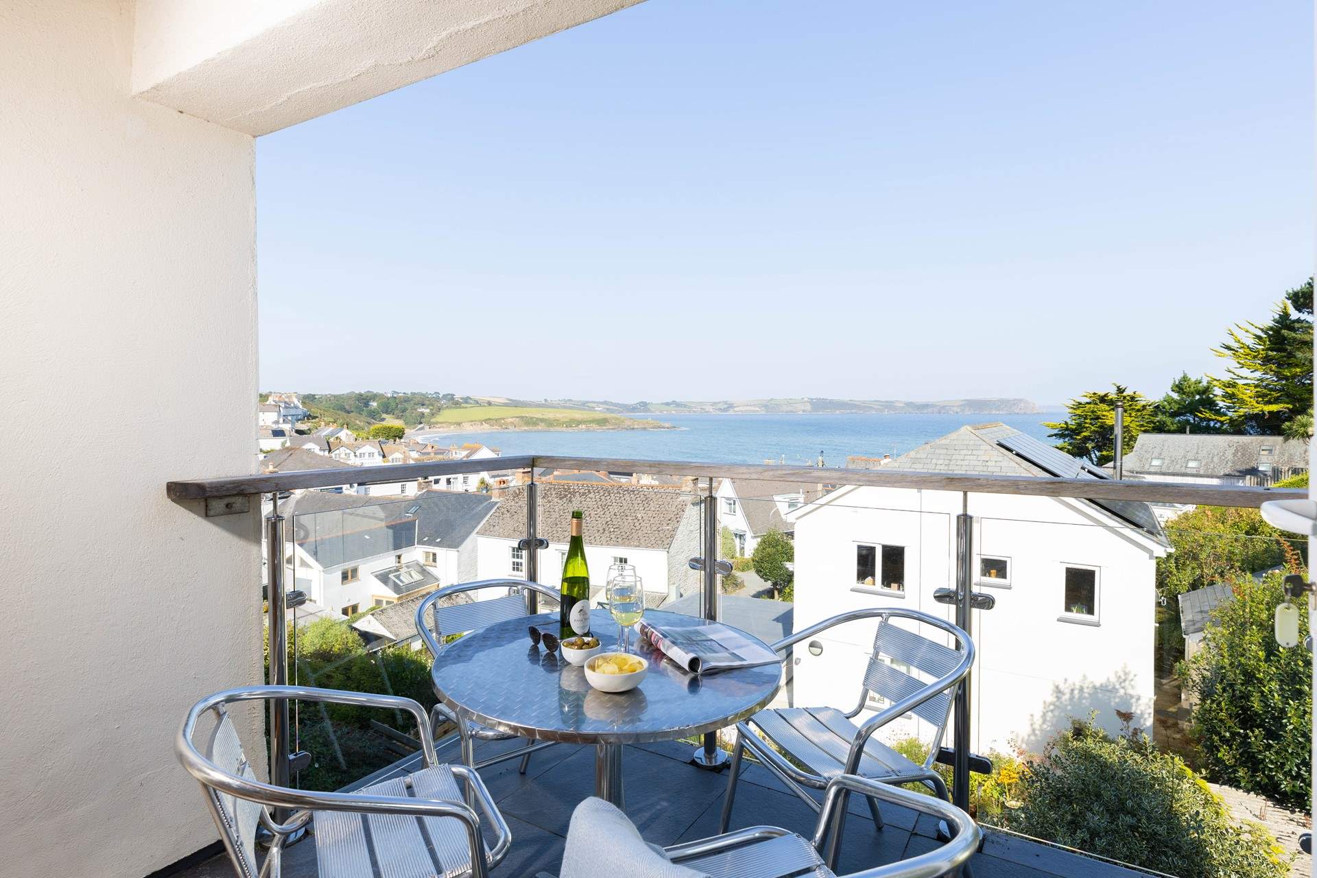 Enjoy the wonderful view from the balcony.