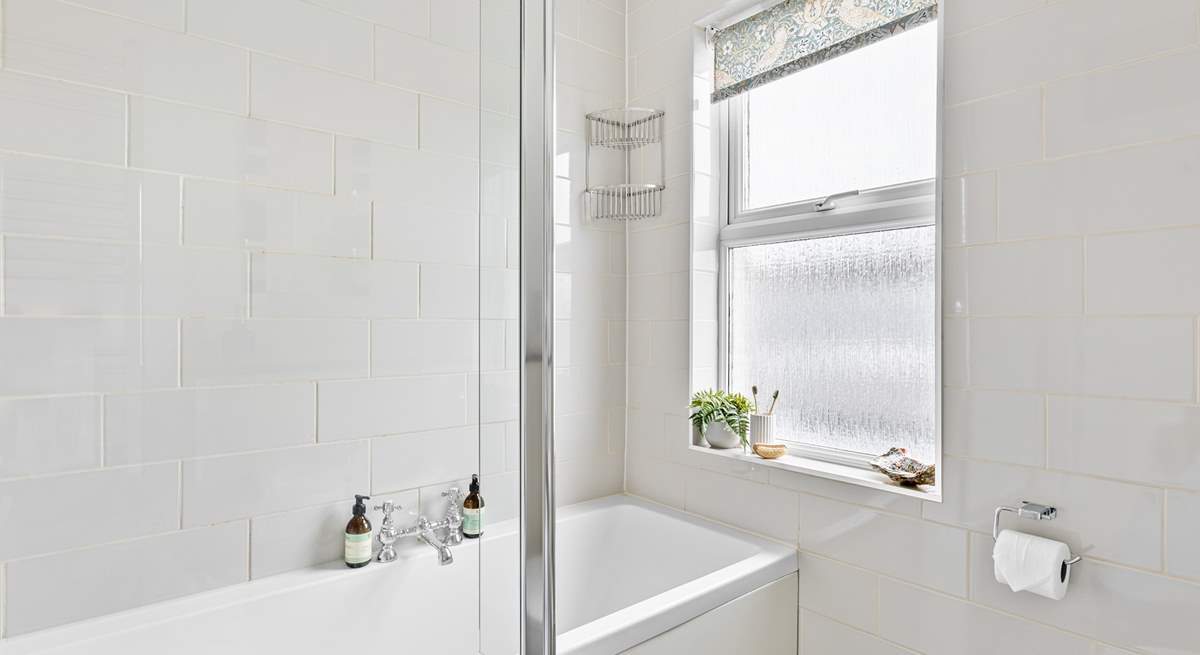 The family bathroom also has a shower above the bath.