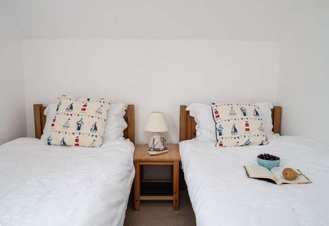 There is a garden view from the sweet twin room on the first floor.