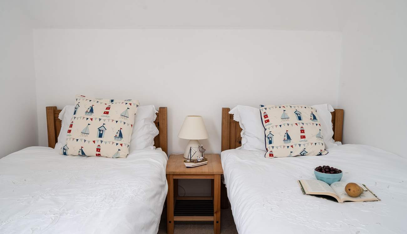 There is a garden view from the sweet twin room on the first floor.