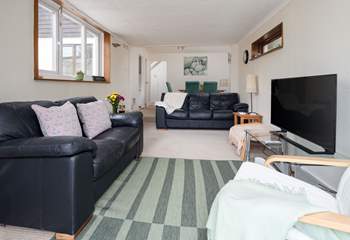 Enjoy a movie together after exploring the nearby coastal path or a day on the beach. 
