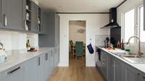 You'll find all you need for trying some tasty recipes in the stylish new kitchen. 