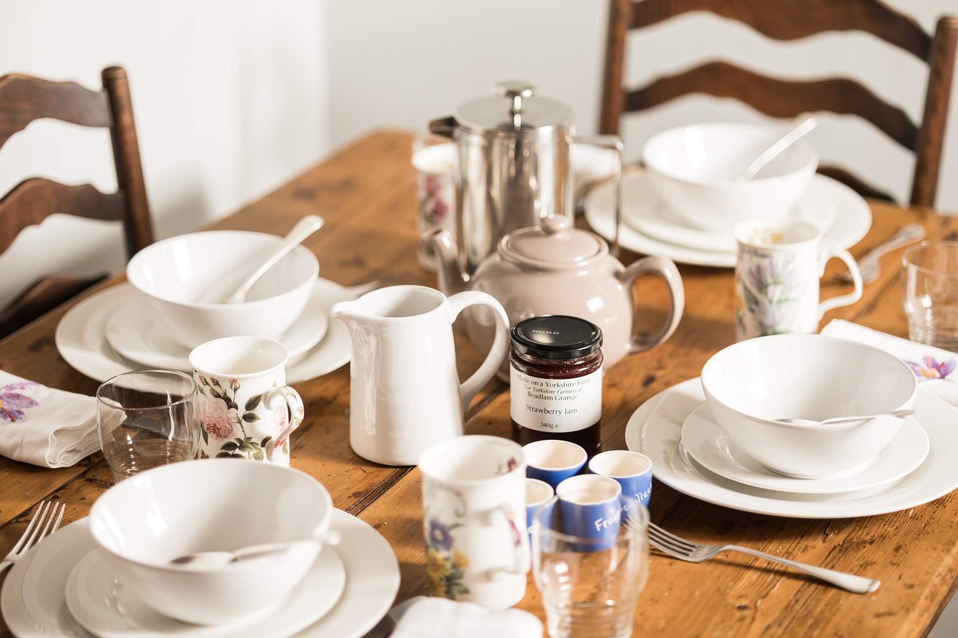 Enjoy a full Yorkshire breakfast at the lovely farmhouse table.
