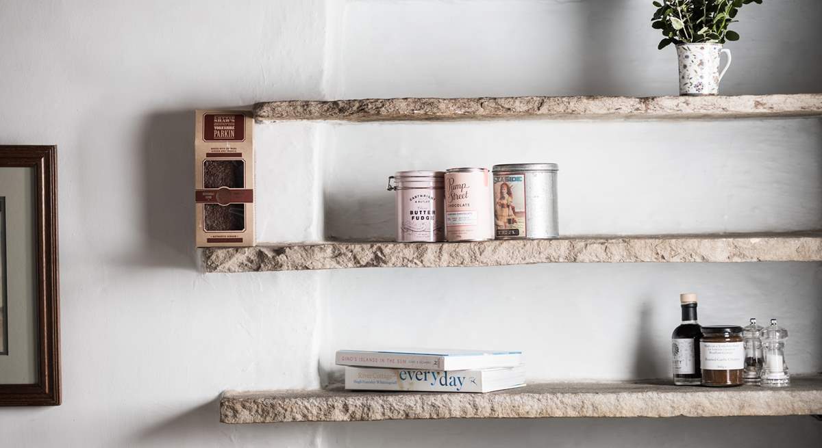 These stone shelves will keep things cool.