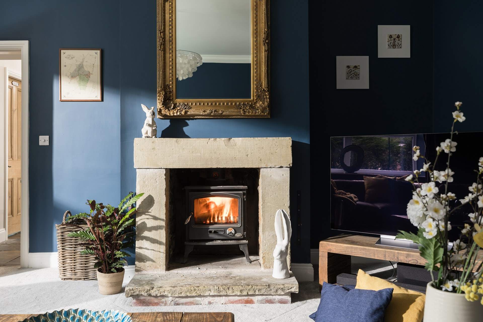 Chill out in front of a roaring fire while watching your favourite TV programmes.