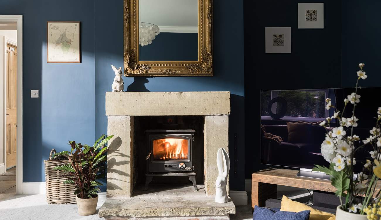Chill out in front of a roaring fire while watching your favourite TV programmes.