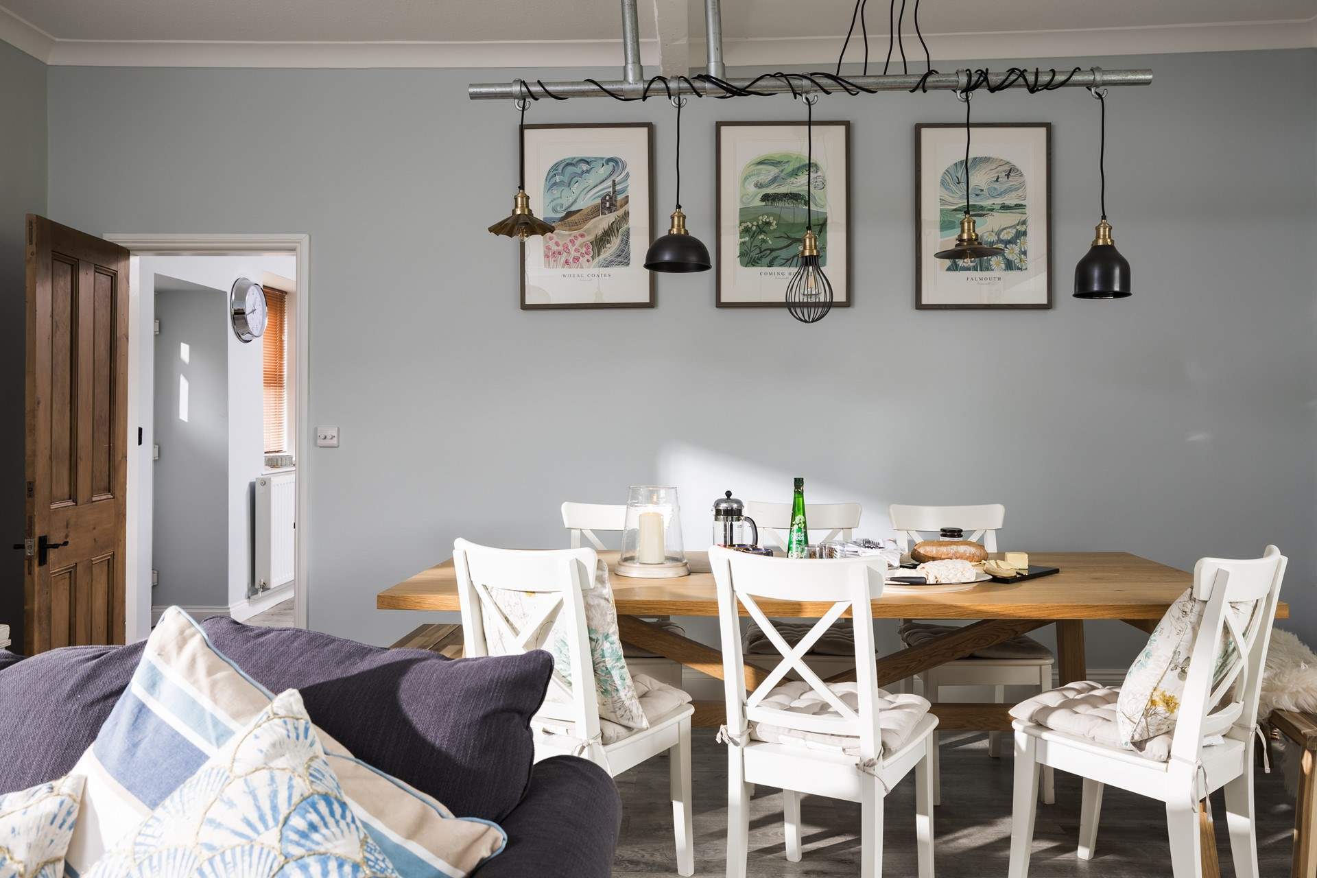 The large dining-table is a great place to share a meal.