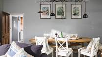 The large dining-table is a great place to share a meal.