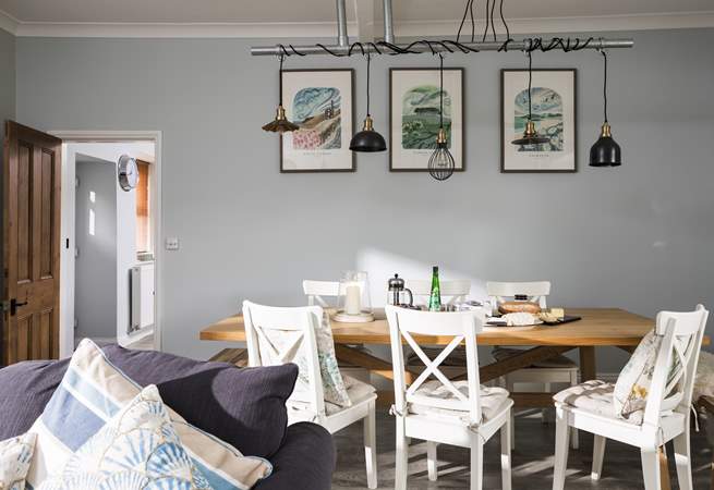 The large dining-table is a great place to share a meal.