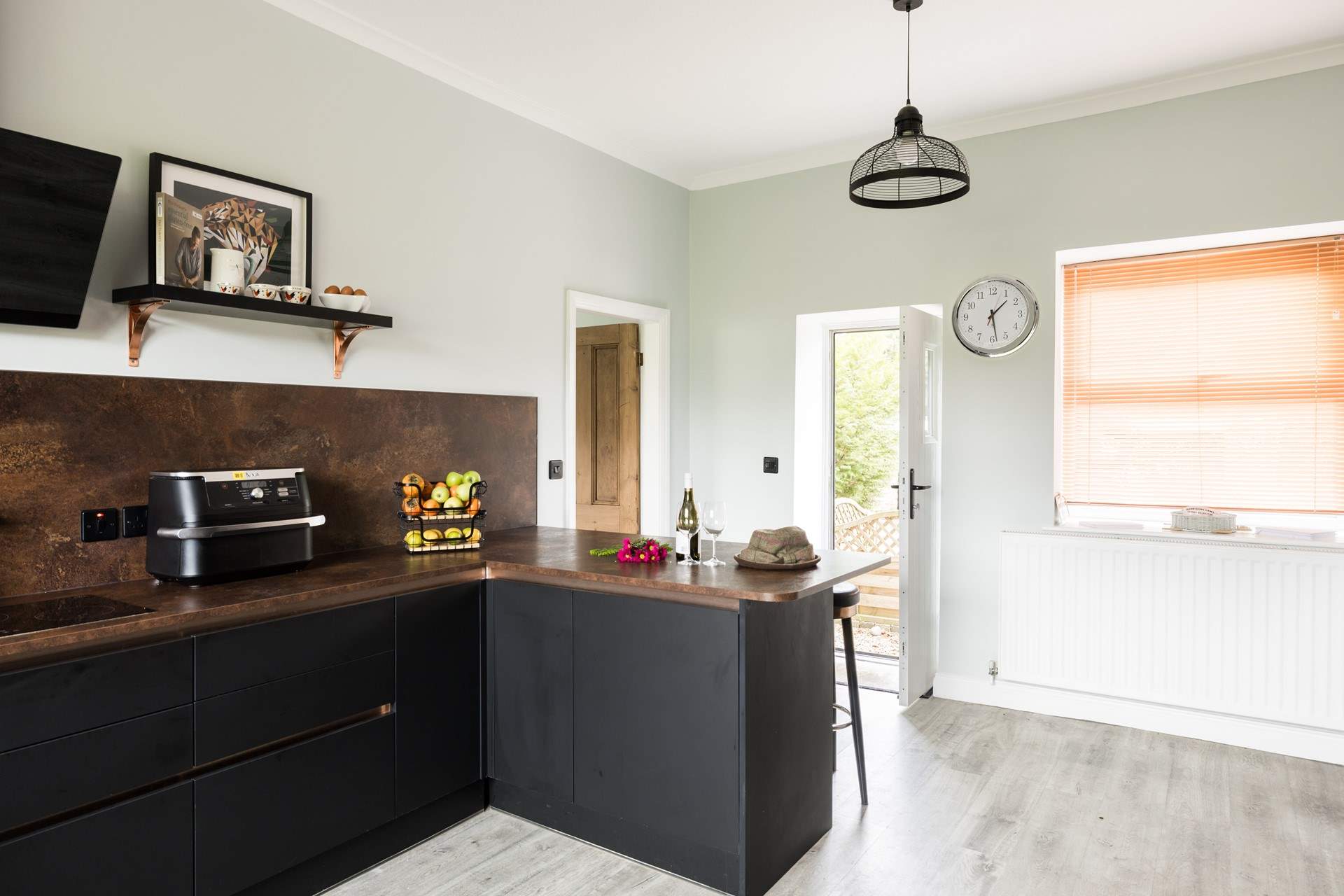 Walk through the door into the stylish kitchen.
