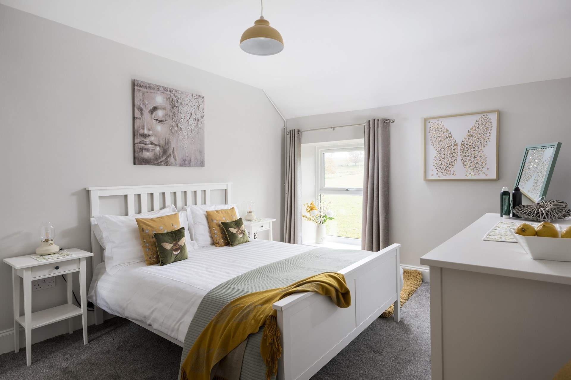 One of the four stylish bedrooms.