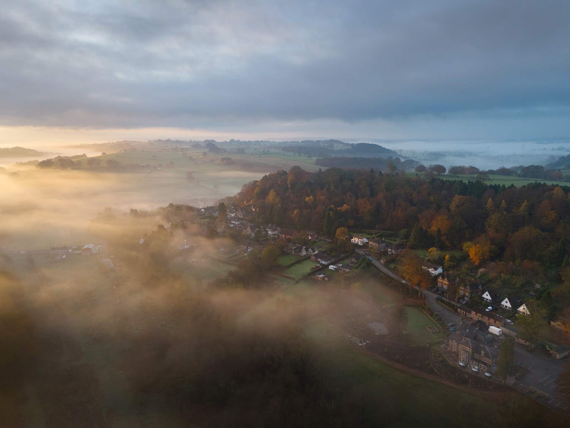 The glorious Peak District from above.