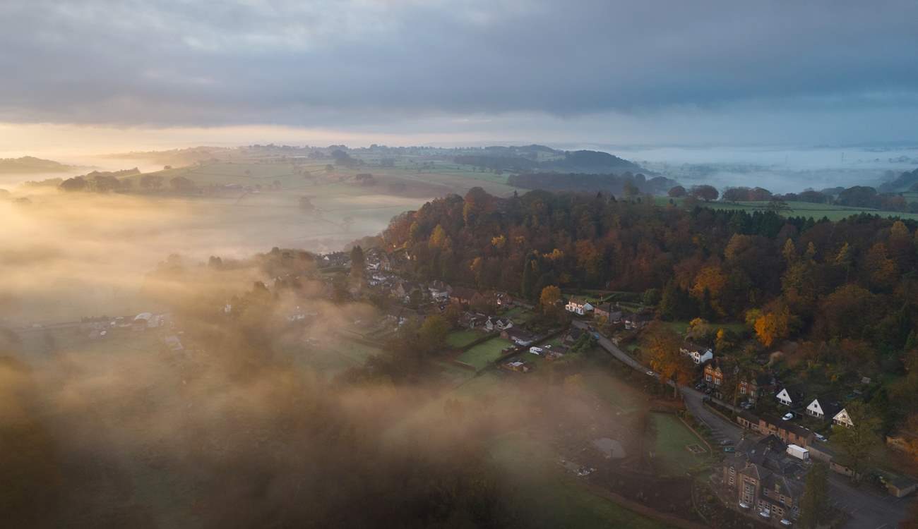 The glorious Peak District from above.
