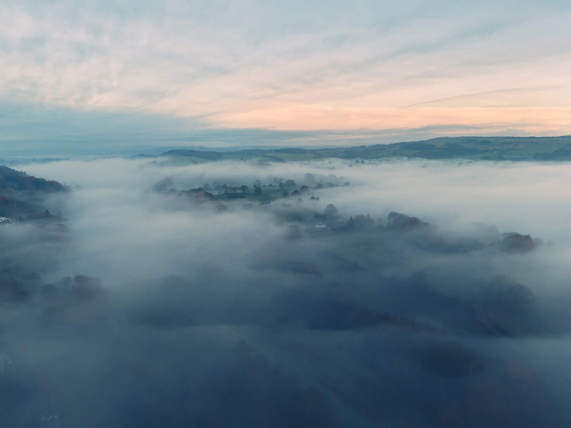 Morning mist among the peaks.