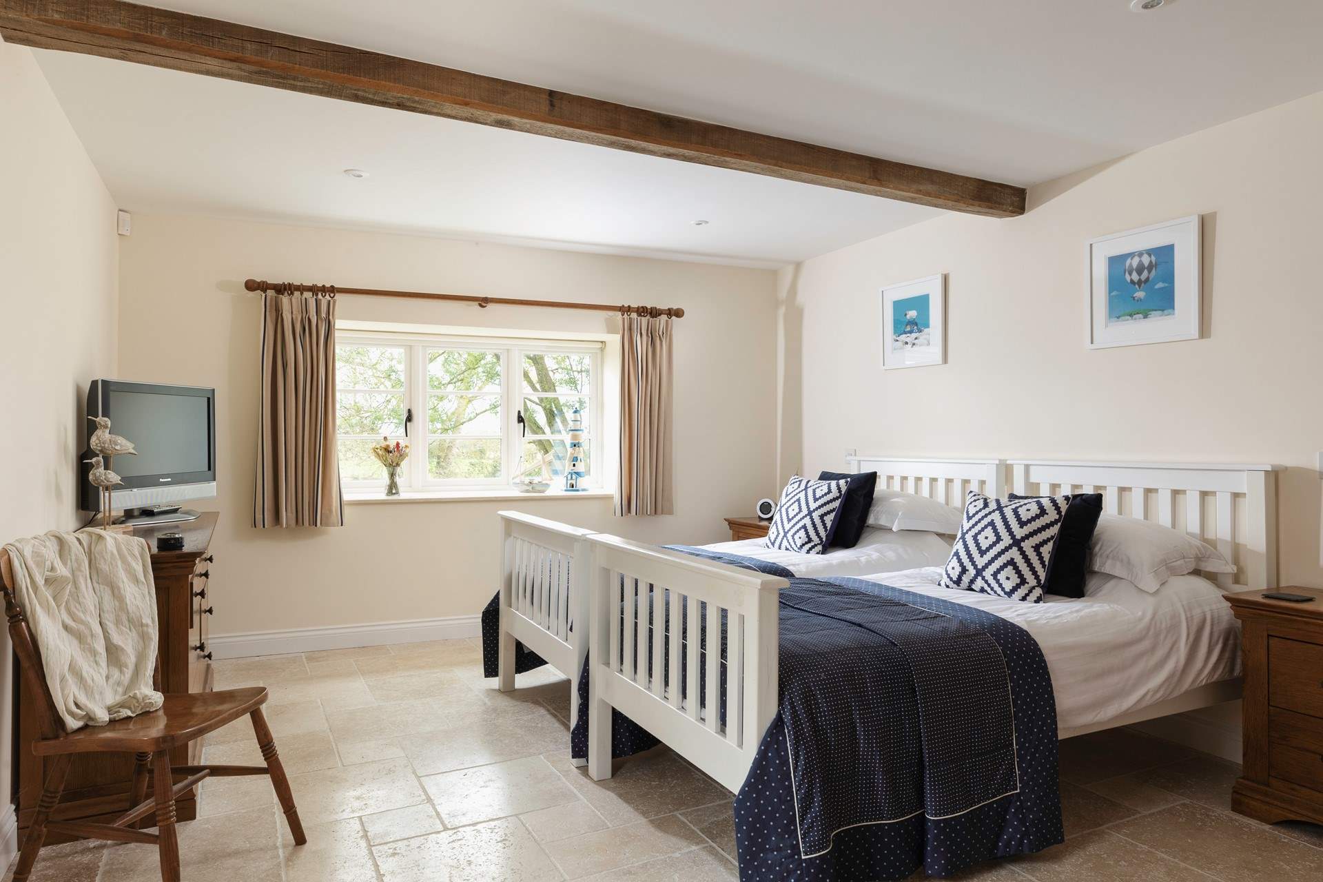 Bedroom 2 looks out over the countryside. 
