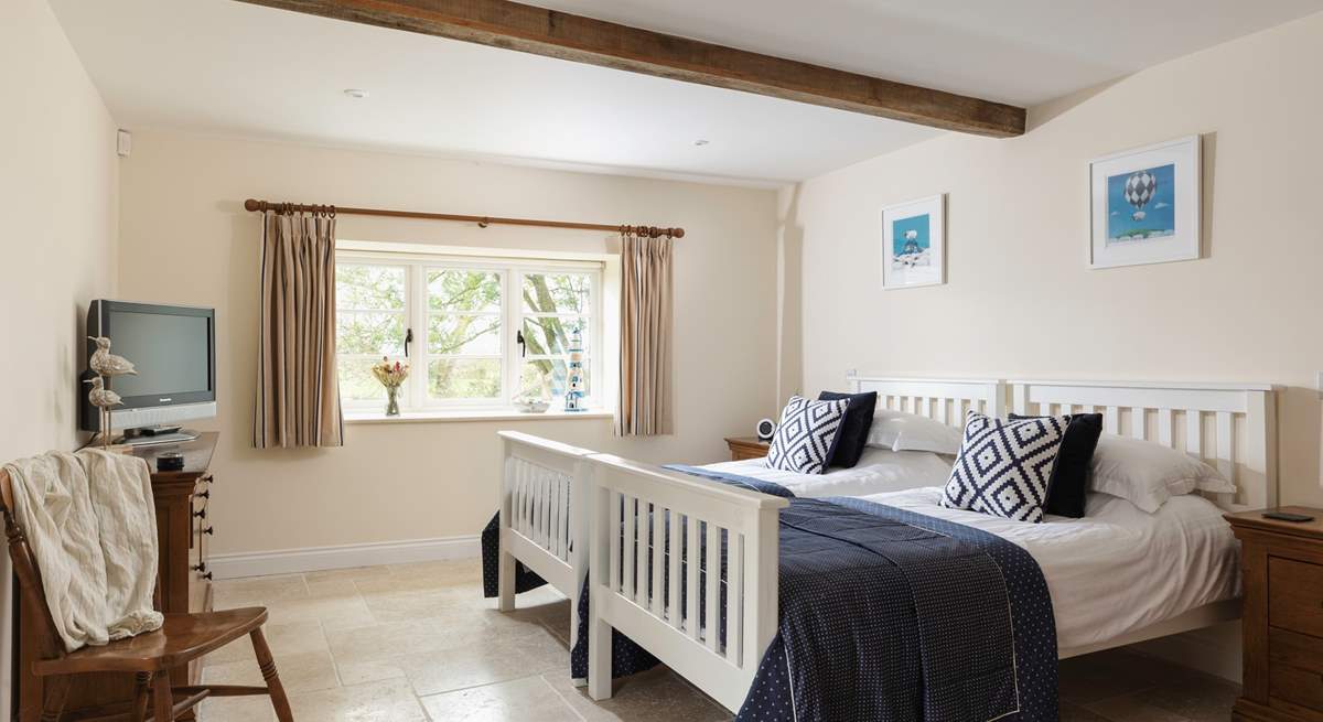 Bedroom 2 looks out over the countryside. 