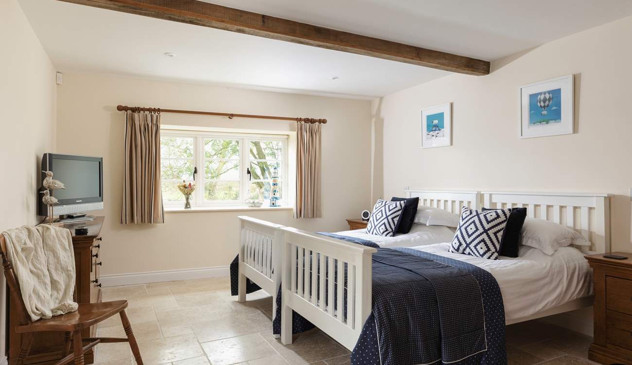 Bedroom 2 looks out over the countryside. 