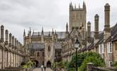 The beautiful cathedral in Wells dominates the skyline. - Thumbnail Image