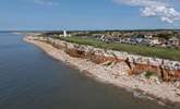 The iconic red and white striped cliffs of Hunstanton and it's Lighthouse. - Thumbnail Image