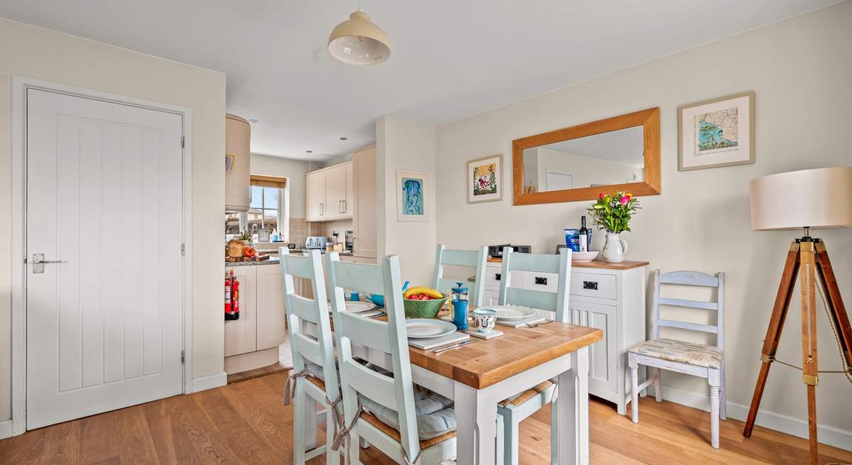 Looking into the kitchen from the dining-area.