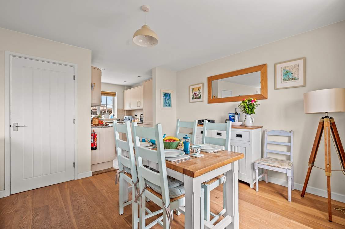 Looking into the kitchen from the dining-area.