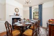 Gather round for some leisurely holiday meals in the elegant dining-room.