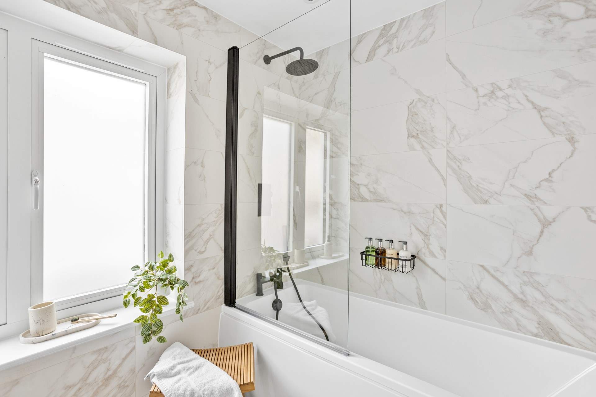 The en suite in bedroom 3 has the luxury of a bath and shower, perfect for leisurely soaks or a quick wake up shower.