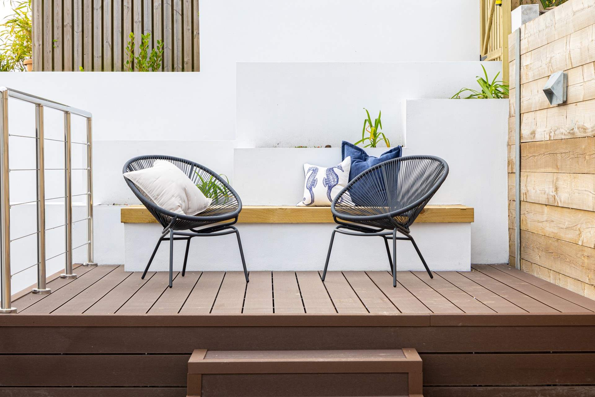 A sheltered area to relax with a good book or your favourite tipple.