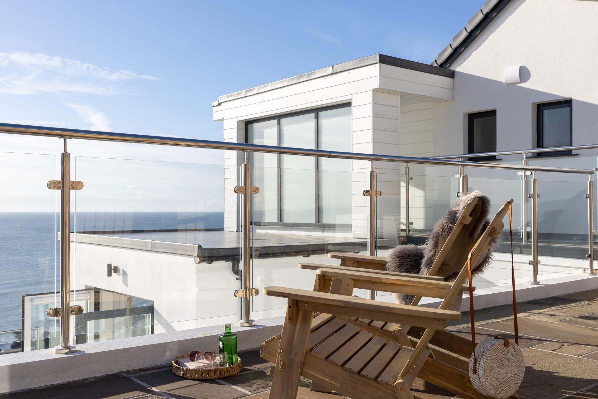 The different levels give you a choice of places to sit out and enjoy those wonderful views.