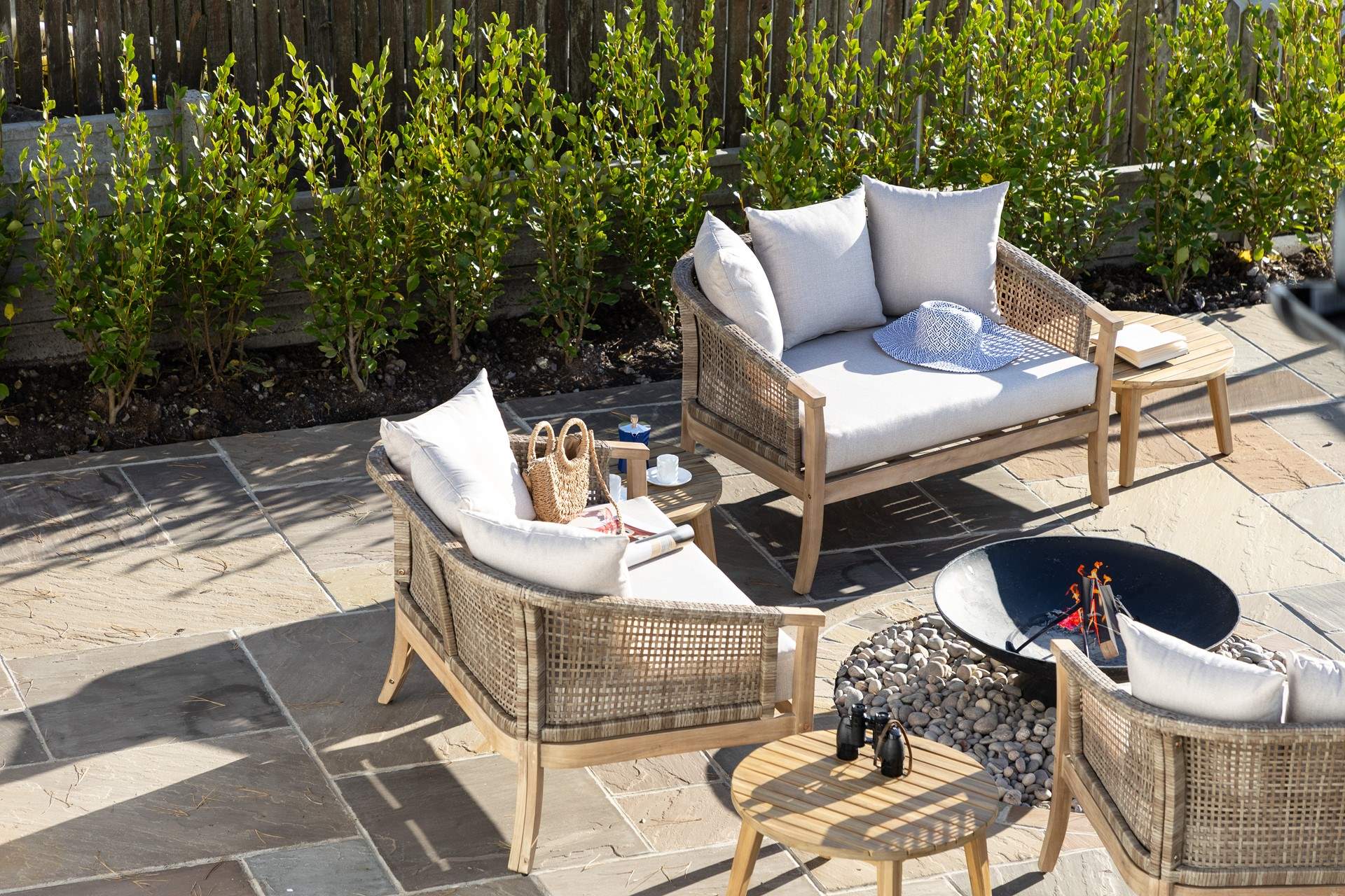 Soak up the sun during the day and as the sun goes down enjoy the warmth of the fire-pit.