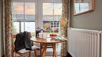 The breakfast nook by the patio doors.