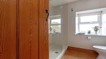 The family bathroom has a shower to keep everyone happy.