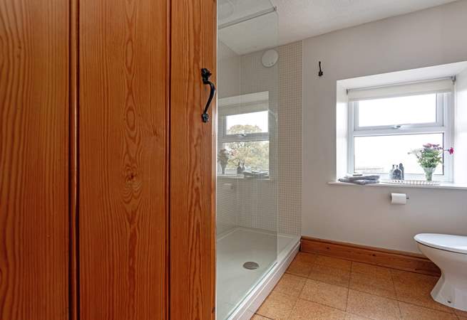 The family bathroom has a shower to keep everyone happy.