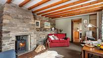 The wood-burner is great for curling up in front of on those cooler days.