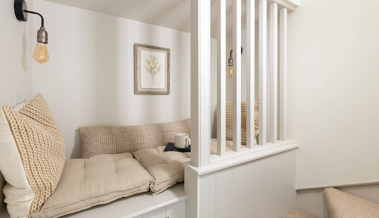 The holiday read will be a delight in this little reading nook.