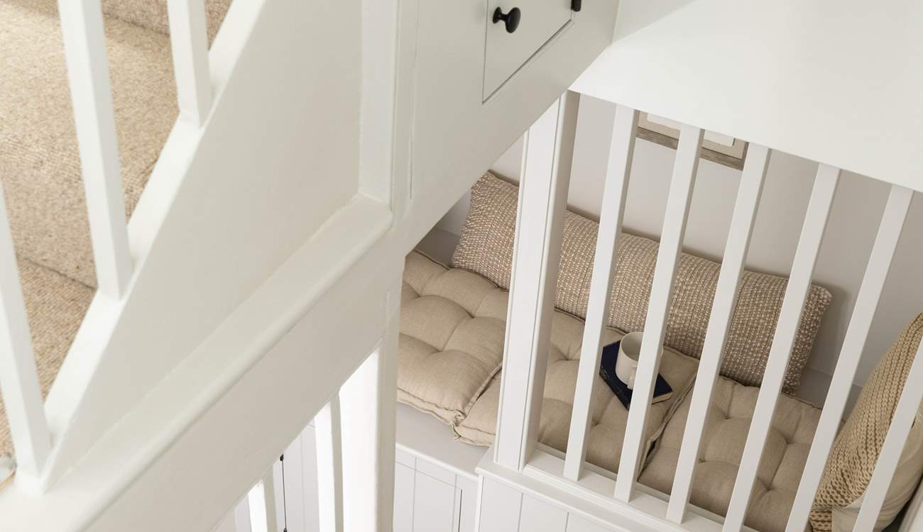Pass the reading nook and head up to second floor where you will discover both bedrooms. 