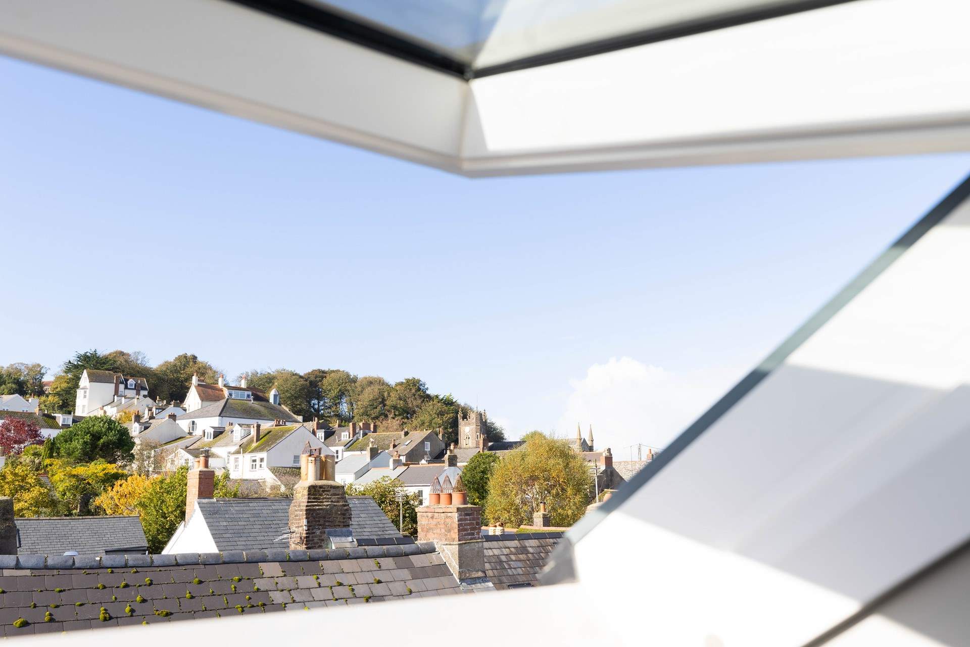 A pretty village view out of the Velux window.