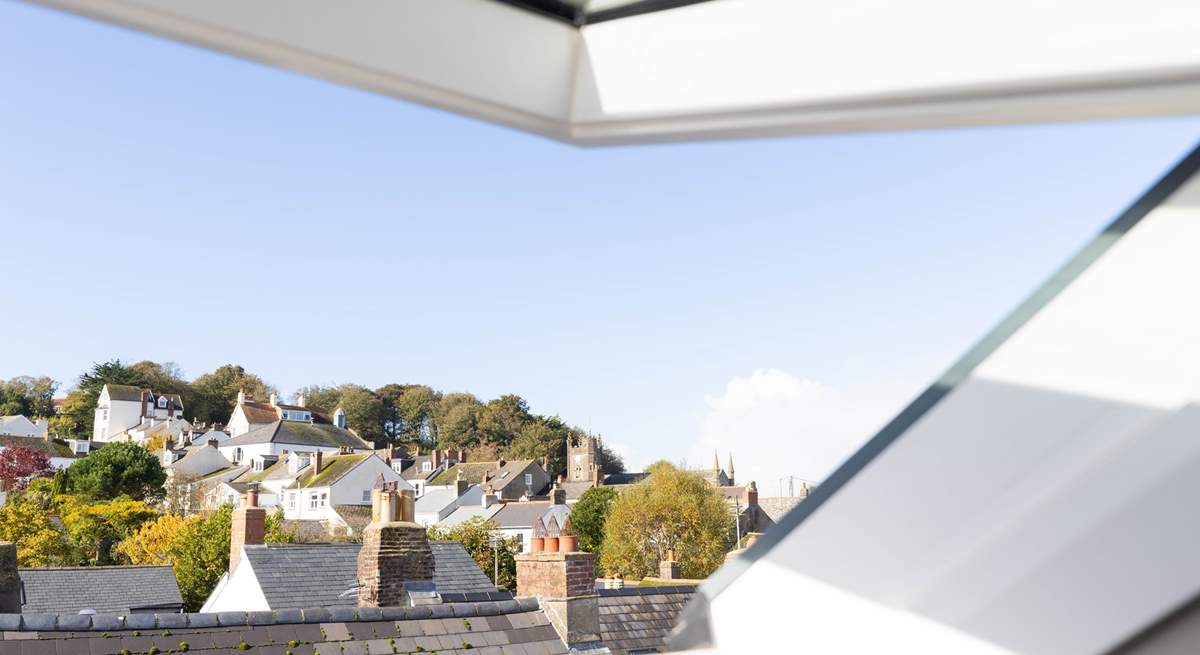 A pretty village view out of the Velux window.